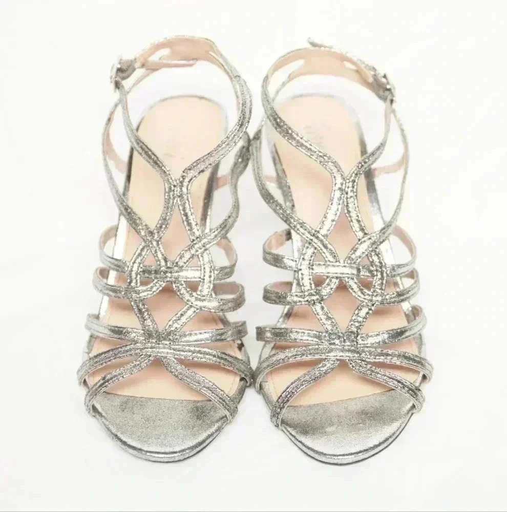 Fioni Silver Strap High Heels Size 7
